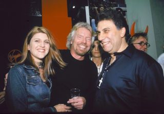 Sharing a joke with the staff at Virgin Megastore.